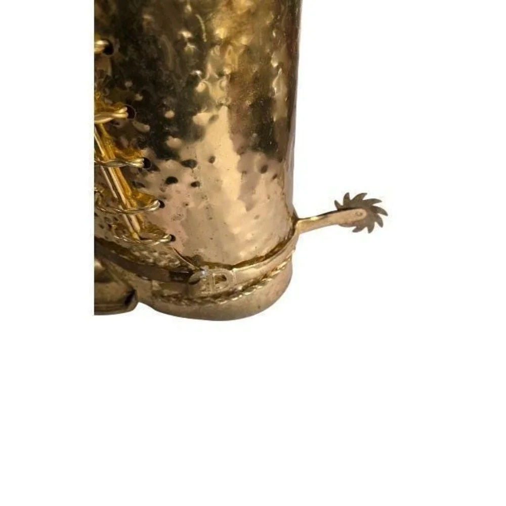 Vintage‎ Hammered Brass Boot Umbrella Stand Luxury Storage Walking Sticks Holder